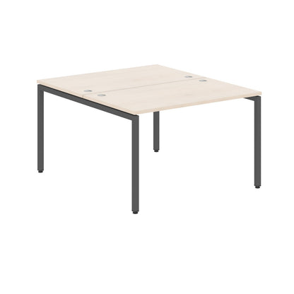 RECTANGULAR SHAPE CLUSTER OF 02 WORKSTATION MADE IN 25MM MFC TOP, E1 LAMINATE CHIPBOARD WITH WOODEN MODESTY PANEL 40X40MM METAL U SHAPE FRAMES by Treejar | Souqify