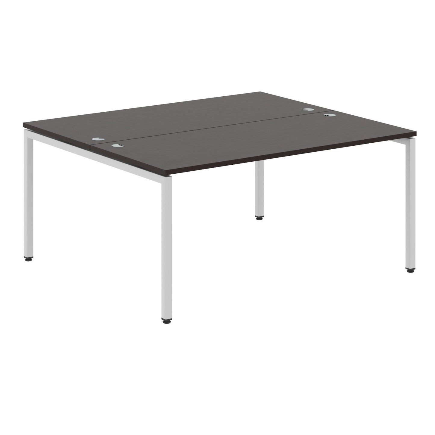 RECTANGULAR SHAPE CLUSTER OF 02 WORKSTATION MADE IN 25MM MFC TOP, E1 LAMINATE CHIPBOARD WITH WOODEN MODESTY PANEL 40X40MM METAL U SHAPE FRAMES by Treejar | Souqify