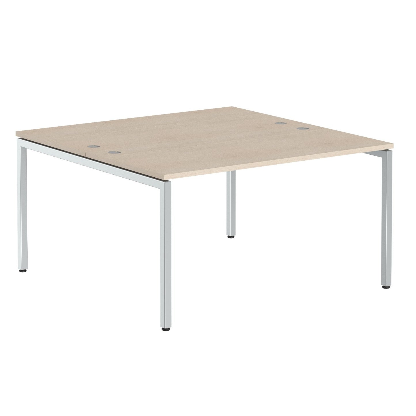 RECTANGULAR SHAPE CLUSTER OF 02 WORKSTATION MADE IN 25MM MFC TOP, E1 LAMINATE CHIPBOARD WITH WOODEN MODESTY PANEL 40X40MM METAL U SHAPE FRAMES by Treejar | Souqify
