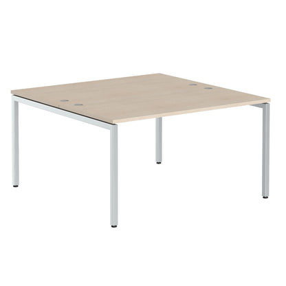 RECTANGULAR SHAPE CLUSTER OF 02 WORKSTATION MADE IN 25MM MFC TOP, E1 LAMINATE CHIPBOARD WITH WOODEN MODESTY PANEL 40X40MM METAL U SHAPE FRAMES by Treejar | Souqify