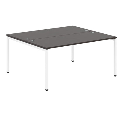 RECTANGULAR SHAPE CLUSTER OF 02 WORKSTATION MADE IN 25MM MFC TOP, E1 LAMINATE CHIPBOARD WITH WOODEN MODESTY PANEL 40X40MM METAL U SHAPE FRAMES by Treejar | Souqify