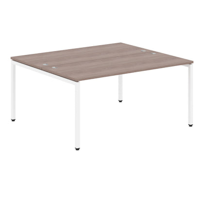 RECTANGULAR SHAPE CLUSTER OF 02 WORKSTATION MADE IN 25MM MFC TOP, E1 LAMINATE CHIPBOARD WITH WOODEN MODESTY PANEL 40X40MM METAL U SHAPE FRAMES by Treejar | Souqify