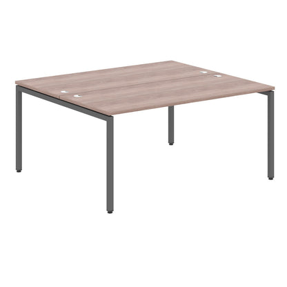 RECTANGULAR SHAPE CLUSTER OF 02 WORKSTATION MADE IN 25MM MFC TOP, E1 LAMINATE CHIPBOARD WITH WOODEN MODESTY PANEL 40X40MM METAL U SHAPE FRAMES by Treejar | Souqify