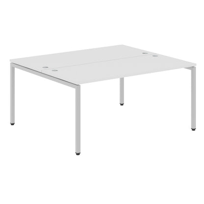 RECTANGULAR SHAPE CLUSTER OF 02 WORKSTATION MADE IN 25MM MFC TOP, E1 LAMINATE CHIPBOARD WITH WOODEN MODESTY PANEL 40X40MM METAL U SHAPE FRAMES by Treejar | Souqify
