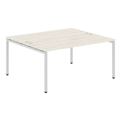 RECTANGULAR SHAPE CLUSTER OF 02 WORKSTATION MADE IN 25MM MFC TOP, E1 LAMINATE CHIPBOARD WITH WOODEN MODESTY PANEL 40X40MM METAL U SHAPE FRAMES by Treejar | Souqify