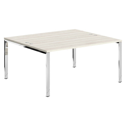 RECTANGULAR SHAPE CLUSTER OF 02 WORKSTATION, MADE IN E1 LAMINATE CHIPBOPARD, WITH WOODEN MODESTY PANEL AND LEGS by Treejar | Souqify