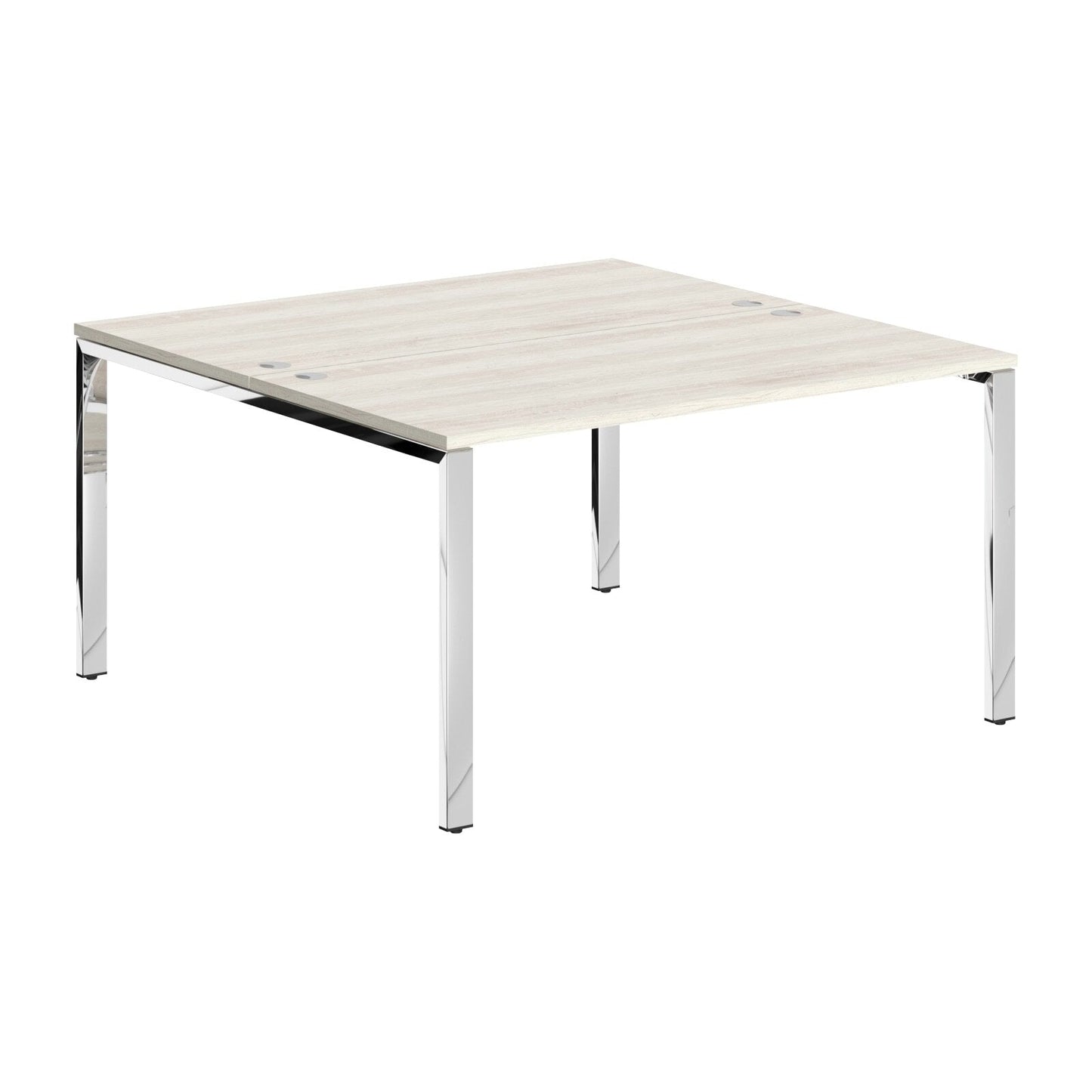 RECTANGULAR SHAPE CLUSTER OF 02 WORKSTATION, MADE IN E1 LAMINATE CHIPBOPARD, WITH WOODEN MODESTY PANEL AND LEGS by Treejar | Souqify
