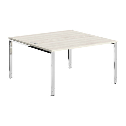 RECTANGULAR SHAPE CLUSTER OF 02 WORKSTATION, MADE IN E1 LAMINATE CHIPBOPARD, WITH WOODEN MODESTY PANEL AND LEGS by Treejar | Souqify