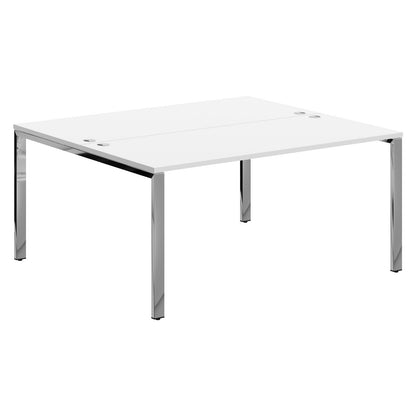 RECTANGULAR SHAPE CLUSTER OF 02 WORKSTATION, MADE IN E1 LAMINATE CHIPBOPARD, WITH WOODEN MODESTY PANEL AND LEGS by Treejar | Souqify