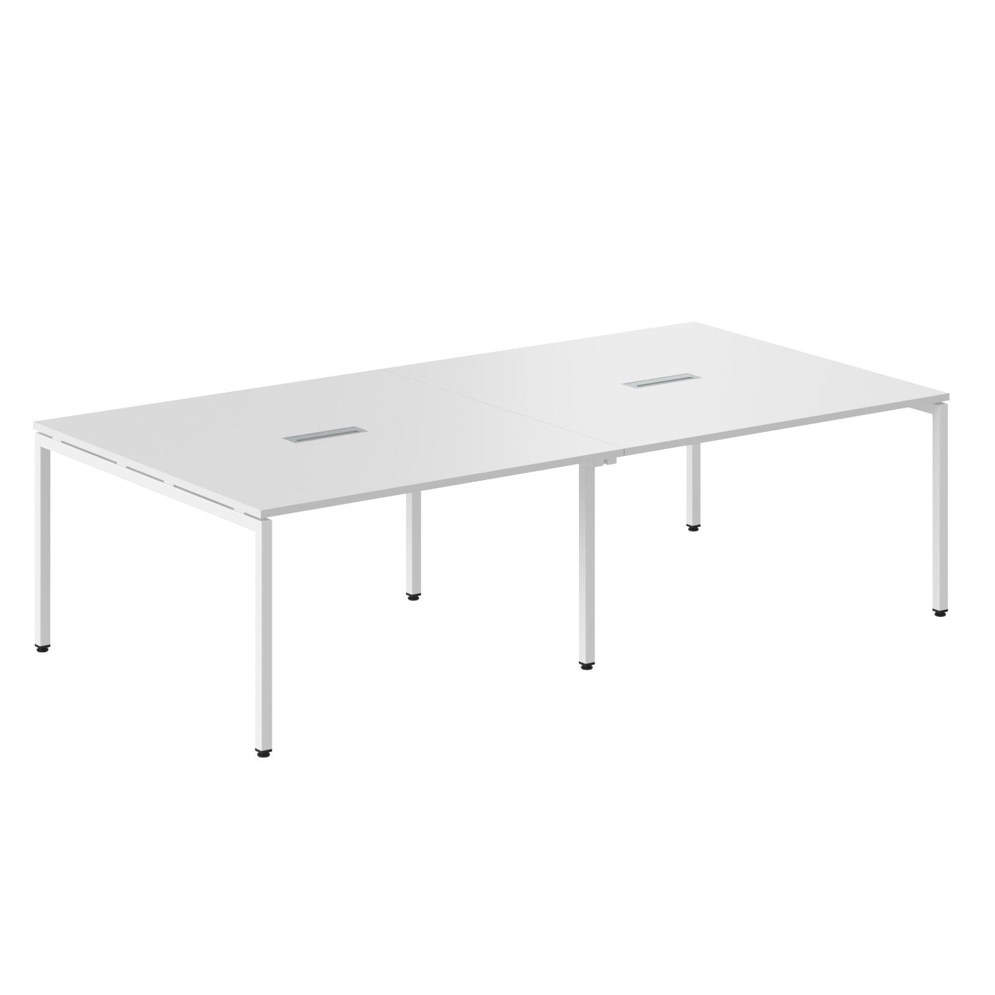 RECTANGULAR SHAPE CLUSTER OF 04 WORKSTATION MADE IN 25MM MFC TOP, E1 LAMINATE CHIPBOARD WITH WOODEN MODESTY PANEL 40X40MM METAL U SHAPE FRAMES by Treejar | Souqify