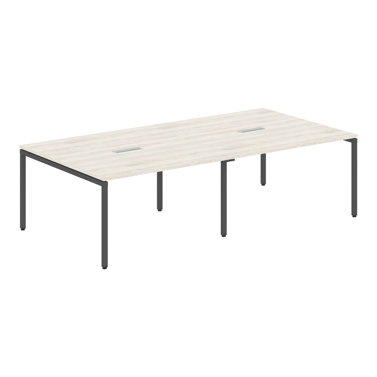 RECTANGULAR SHAPE CLUSTER OF 04 WORKSTATION MADE IN 25MM MFC TOP, E1 LAMINATE CHIPBOARD WITH WOODEN MODESTY PANEL 40X40MM METAL U SHAPE FRAMES by Treejar | Souqify