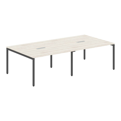 RECTANGULAR SHAPE CLUSTER OF 04 WORKSTATION MADE IN 25MM MFC TOP, E1 LAMINATE CHIPBOARD WITH WOODEN MODESTY PANEL 40X40MM METAL U SHAPE FRAMES by Treejar | Souqify