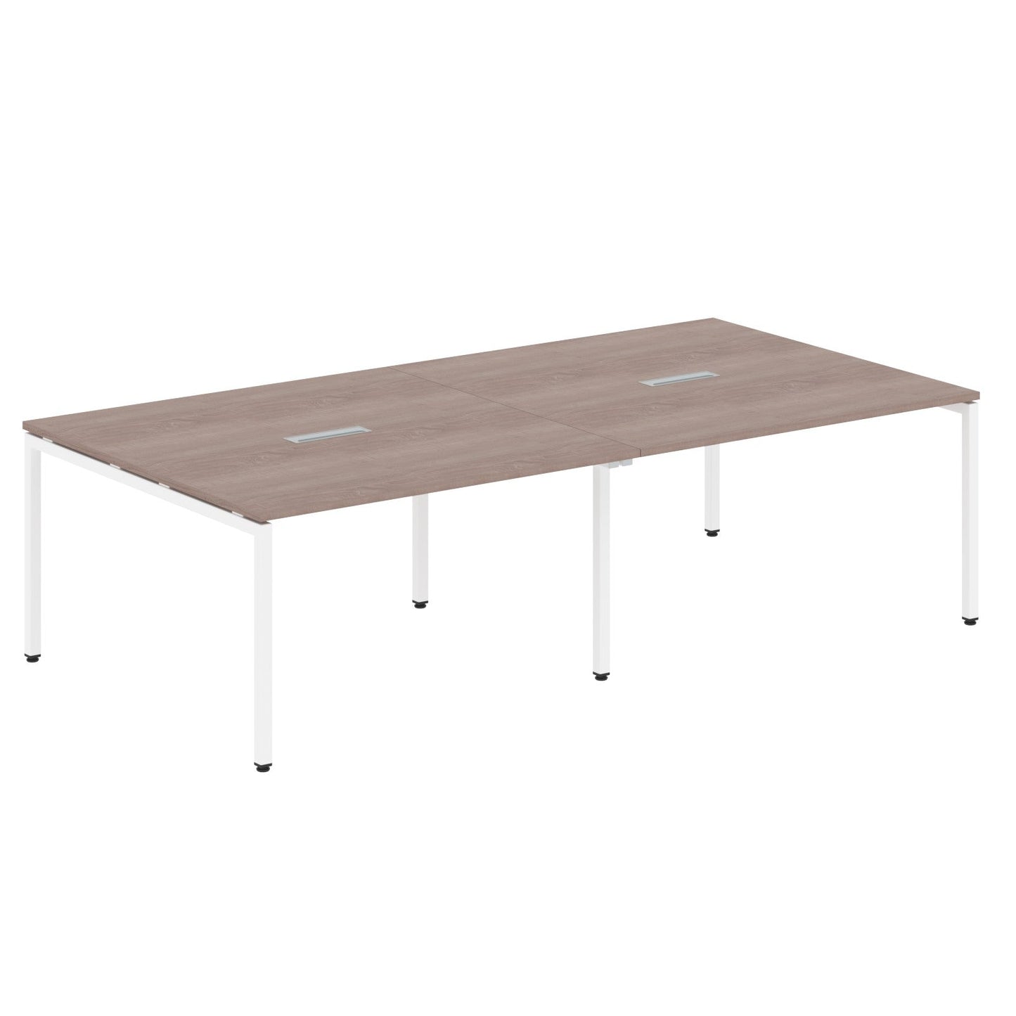 RECTANGULAR SHAPE CLUSTER OF 04 WORKSTATION MADE IN 25MM MFC TOP, E1 LAMINATE CHIPBOARD WITH WOODEN MODESTY PANEL 40X40MM METAL U SHAPE FRAMES by Treejar | Souqify