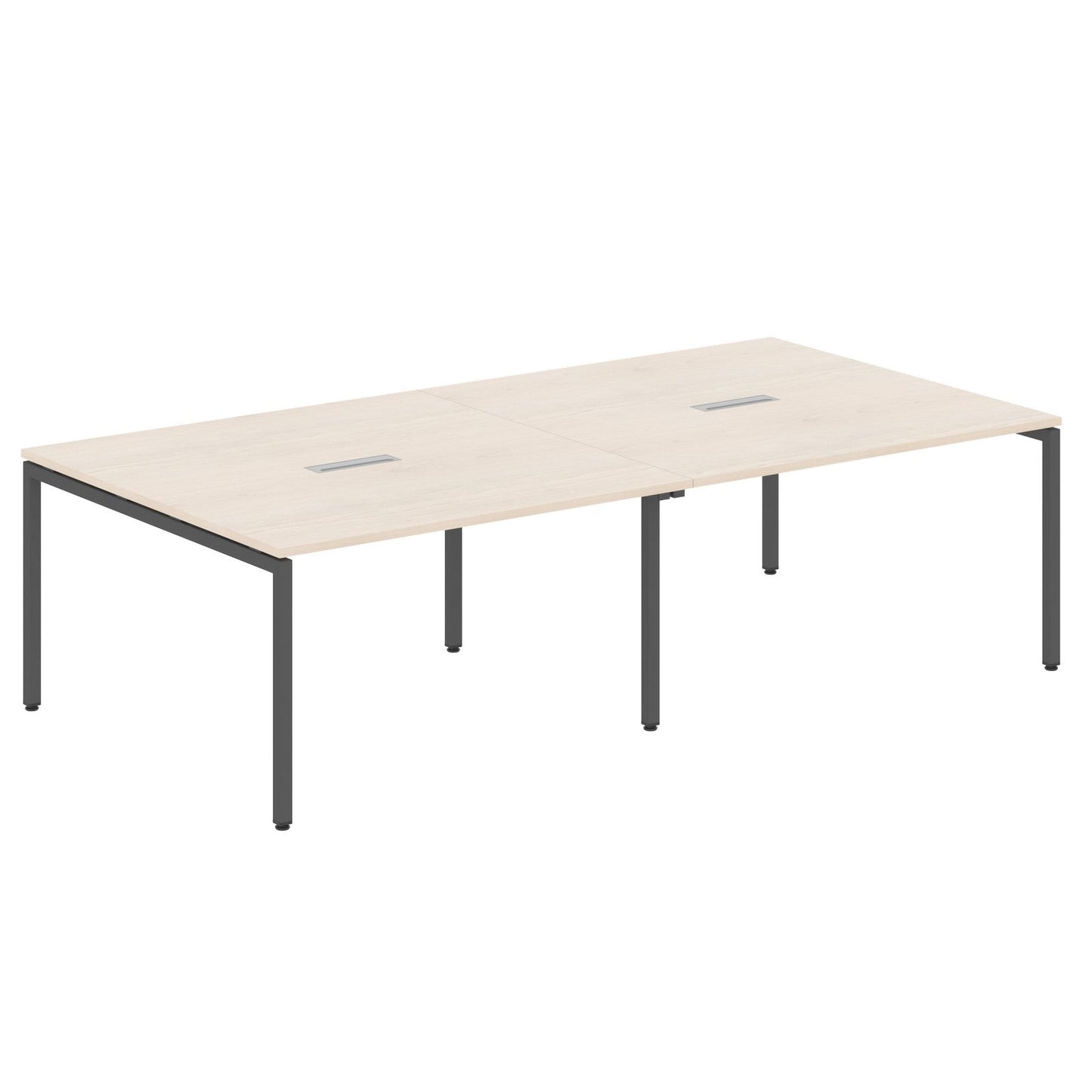 RECTANGULAR SHAPE CLUSTER OF 04 WORKSTATION MADE IN 25MM MFC TOP, E1 LAMINATE CHIPBOARD WITH WOODEN MODESTY PANEL 40X40MM METAL U SHAPE FRAMES by Treejar | Souqify