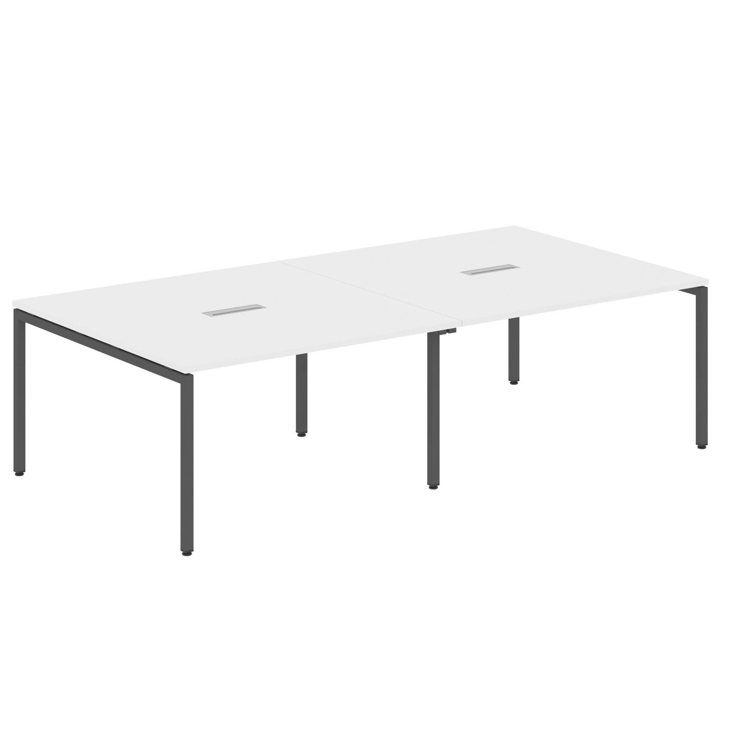 RECTANGULAR SHAPE CLUSTER OF 04 WORKSTATION MADE IN 25MM MFC TOP, E1 LAMINATE CHIPBOARD WITH WOODEN MODESTY PANEL 40X40MM METAL U SHAPE FRAMES by Treejar | Souqify
