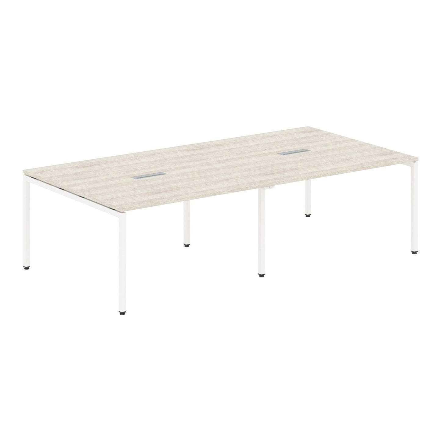 RECTANGULAR SHAPE CLUSTER OF 04 WORKSTATION MADE IN 25MM MFC TOP, E1 LAMINATE CHIPBOARD WITH WOODEN MODESTY PANEL 40X40MM METAL U SHAPE FRAMES by Treejar | Souqify