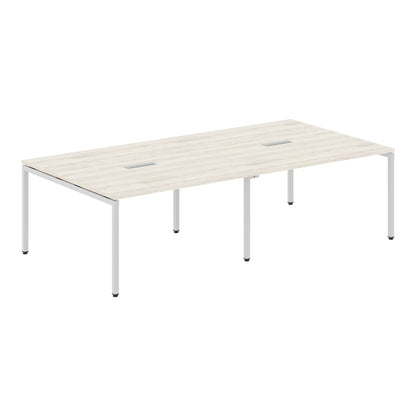 RECTANGULAR SHAPE CLUSTER OF 04 WORKSTATION MADE IN 25MM MFC TOP, E1 LAMINATE CHIPBOARD WITH WOODEN MODESTY PANEL 40X40MM METAL U SHAPE FRAMES by Treejar | Souqify