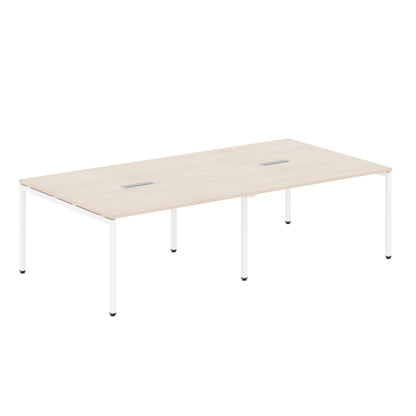RECTANGULAR SHAPE CLUSTER OF 04 WORKSTATION MADE IN 25MM MFC TOP, E1 LAMINATE CHIPBOARD WITH WOODEN MODESTY PANEL 40X40MM METAL U SHAPE FRAMES by Treejar | Souqify
