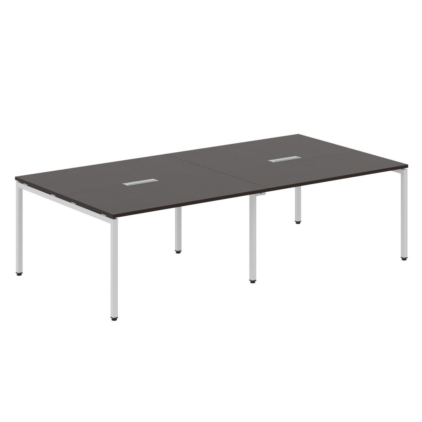 RECTANGULAR SHAPE CLUSTER OF 04 WORKSTATION MADE IN 25MM MFC TOP, E1 LAMINATE CHIPBOARD WITH WOODEN MODESTY PANEL 40X40MM METAL U SHAPE FRAMES by Treejar | Souqify