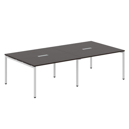 RECTANGULAR SHAPE CLUSTER OF 04 WORKSTATION MADE IN 25MM MFC TOP, E1 LAMINATE CHIPBOARD WITH WOODEN MODESTY PANEL 40X40MM METAL U SHAPE FRAMES by Treejar | Souqify