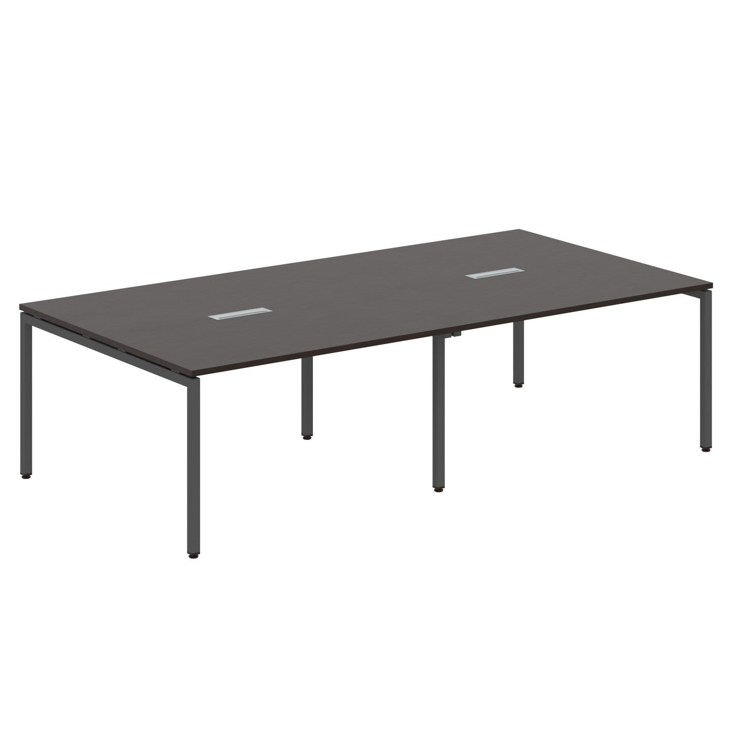 RECTANGULAR SHAPE CLUSTER OF 04 WORKSTATION MADE IN 25MM MFC TOP, E1 LAMINATE CHIPBOARD WITH WOODEN MODESTY PANEL 40X40MM METAL U SHAPE FRAMES by Treejar | Souqify