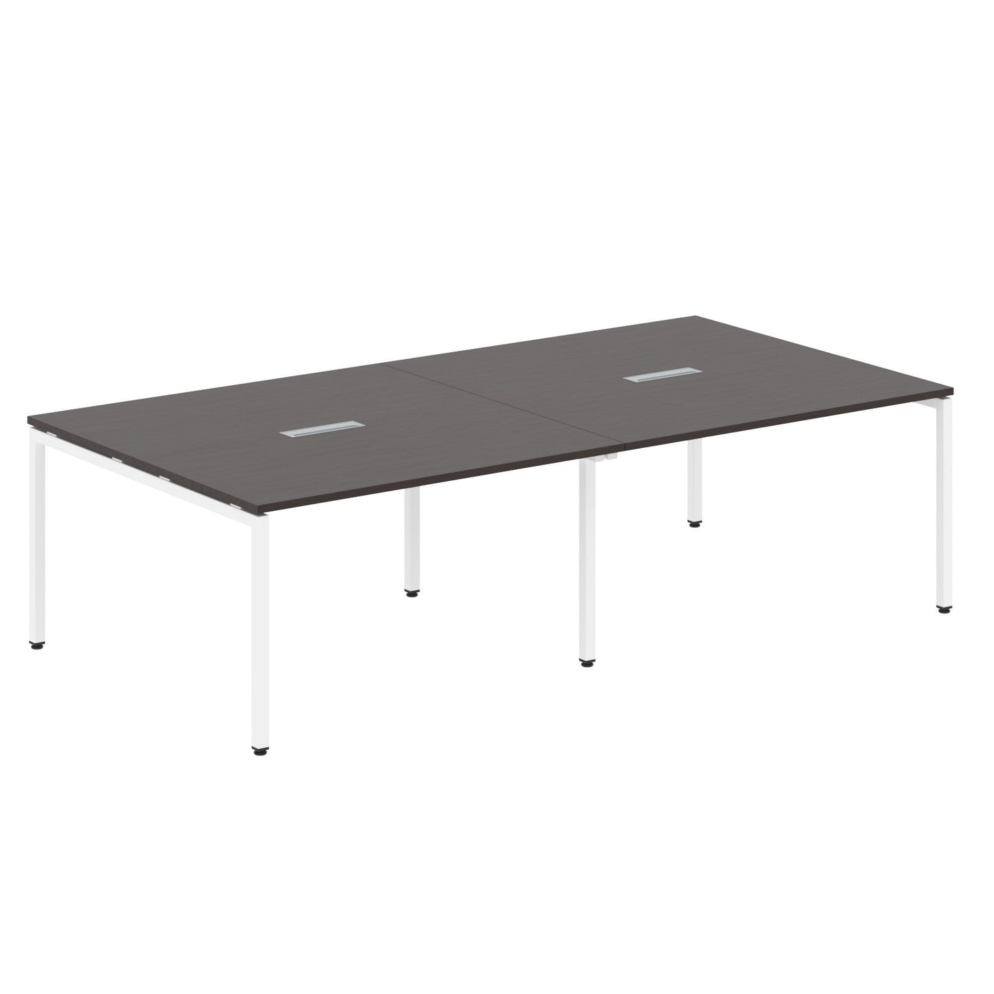 RECTANGULAR SHAPE CLUSTER OF 04 WORKSTATION MADE IN 25MM MFC TOP, E1 LAMINATE CHIPBOARD WITH WOODEN MODESTY PANEL 40X40MM METAL U SHAPE FRAMES by Treejar | Souqify