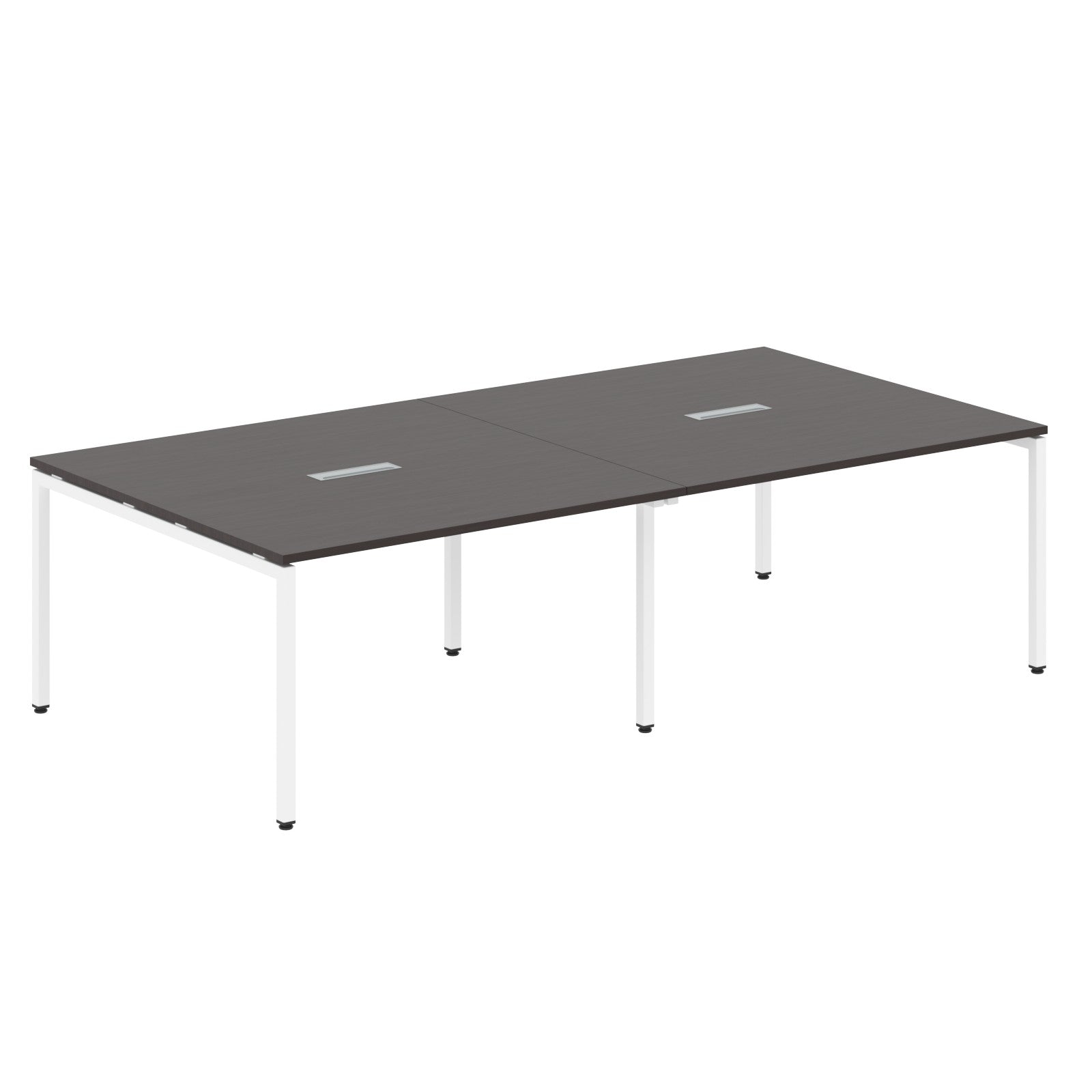 RECTANGULAR SHAPE CLUSTER OF 04 WORKSTATION MADE IN 25MM MFC TOP, E1 LAMINATE CHIPBOARD WITH WOODEN MODESTY PANEL 40X40MM METAL U SHAPE FRAMES by Treejar | Souqify