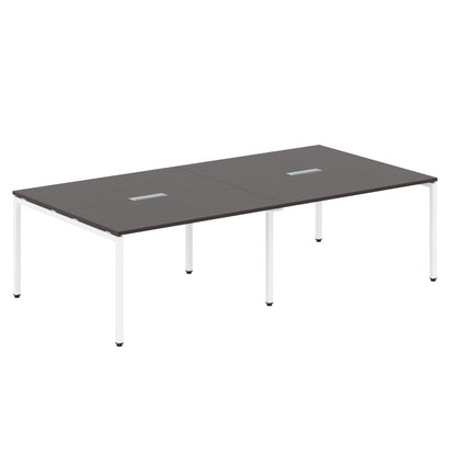 RECTANGULAR SHAPE CLUSTER OF 04 WORKSTATION MADE IN 25MM MFC TOP, E1 LAMINATE CHIPBOARD WITH WOODEN MODESTY PANEL 40X40MM METAL U SHAPE FRAMES by Treejar | Souqify