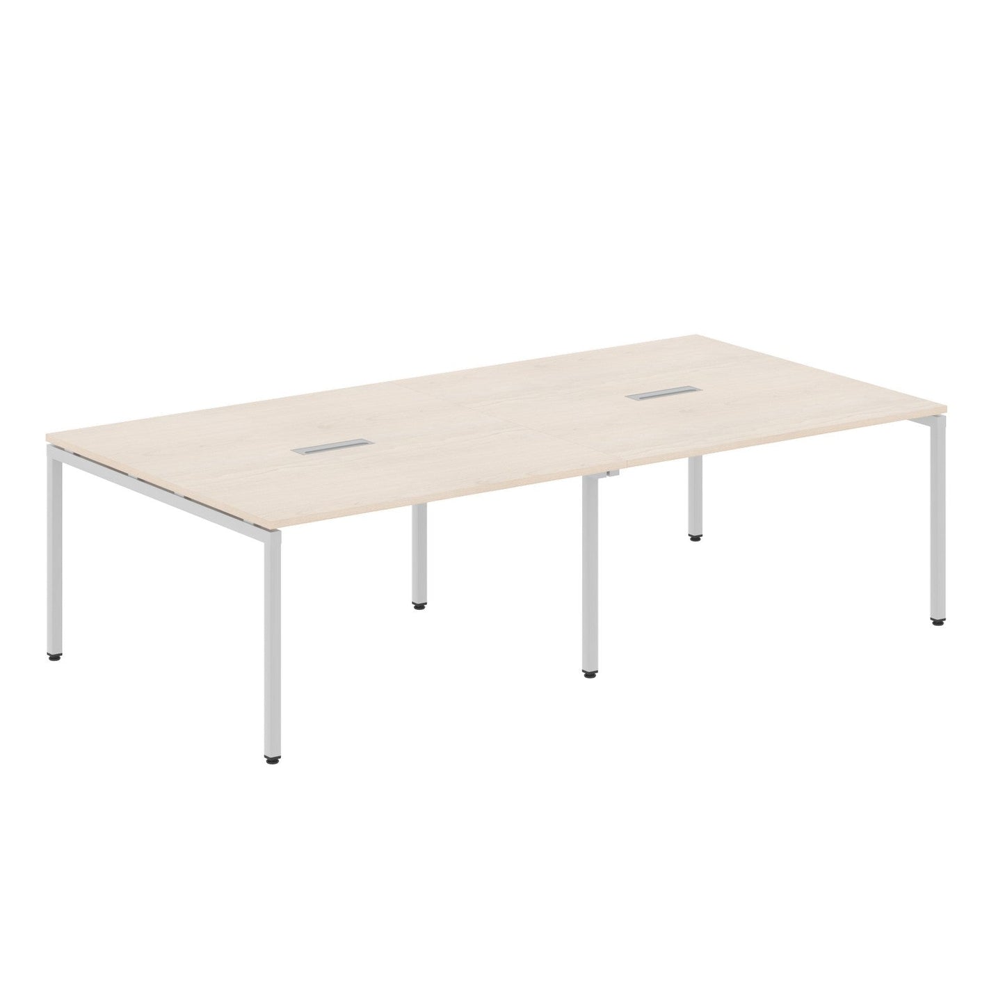 RECTANGULAR SHAPE CLUSTER OF 04 WORKSTATION MADE IN 25MM MFC TOP, E1 LAMINATE CHIPBOARD WITH WOODEN MODESTY PANEL 40X40MM METAL U SHAPE FRAMES by Treejar | Souqify