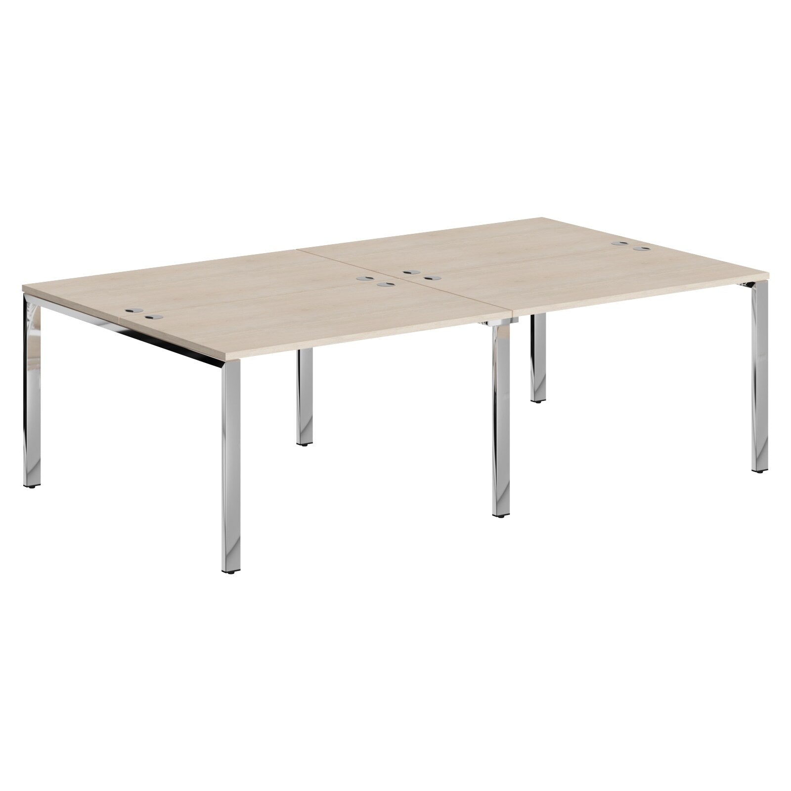 RECTANGULAR SHAPE CLUSTER OF 04 WORKSTATION, MADE IN E1 LAMINATE CHIPBOPARD, WITH WOODEN MODESTY PANEL AND LEGS by Treejar | Souqify