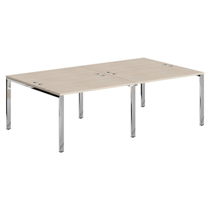 RECTANGULAR SHAPE CLUSTER OF 04 WORKSTATION, MADE IN E1 LAMINATE CHIPBOPARD, WITH WOODEN MODESTY PANEL AND LEGS by Treejar | Souqify