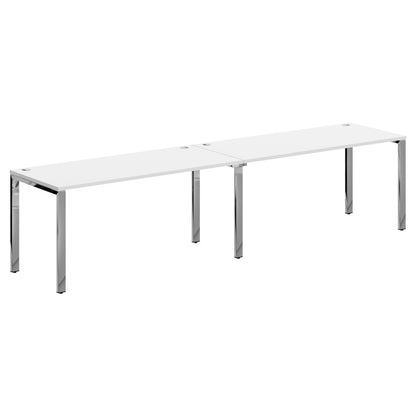 RECTANGULAR SHAPE CLUSTER OF 04 WORKSTATION, MADE IN E1 LAMINATE CHIPBOPARD, WITH WOODEN MODESTY PANEL AND LEGS by Treejar | Souqify