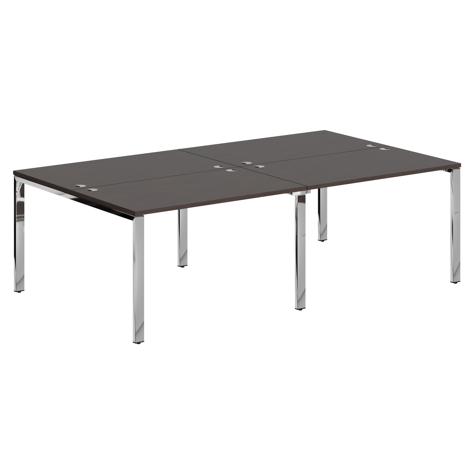 RECTANGULAR SHAPE CLUSTER OF 04 WORKSTATION, MADE IN E1 LAMINATE CHIPBOPARD, WITH WOODEN MODESTY PANEL AND LEGS by Treejar | Souqify