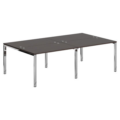 RECTANGULAR SHAPE CLUSTER OF 04 WORKSTATION, MADE IN E1 LAMINATE CHIPBOPARD, WITH WOODEN MODESTY PANEL AND LEGS by Treejar | Souqify