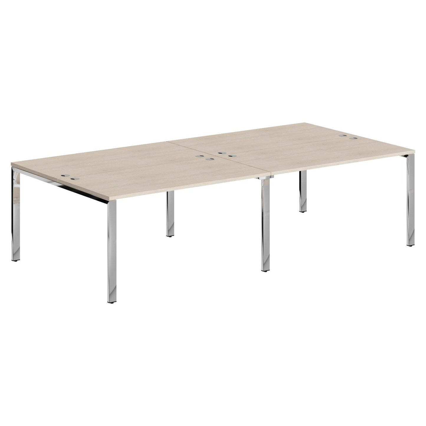 RECTANGULAR SHAPE CLUSTER OF 04 WORKSTATION, MADE IN E1 LAMINATE CHIPBOPARD, WITH WOODEN MODESTY PANEL AND LEGS by Treejar | Souqify