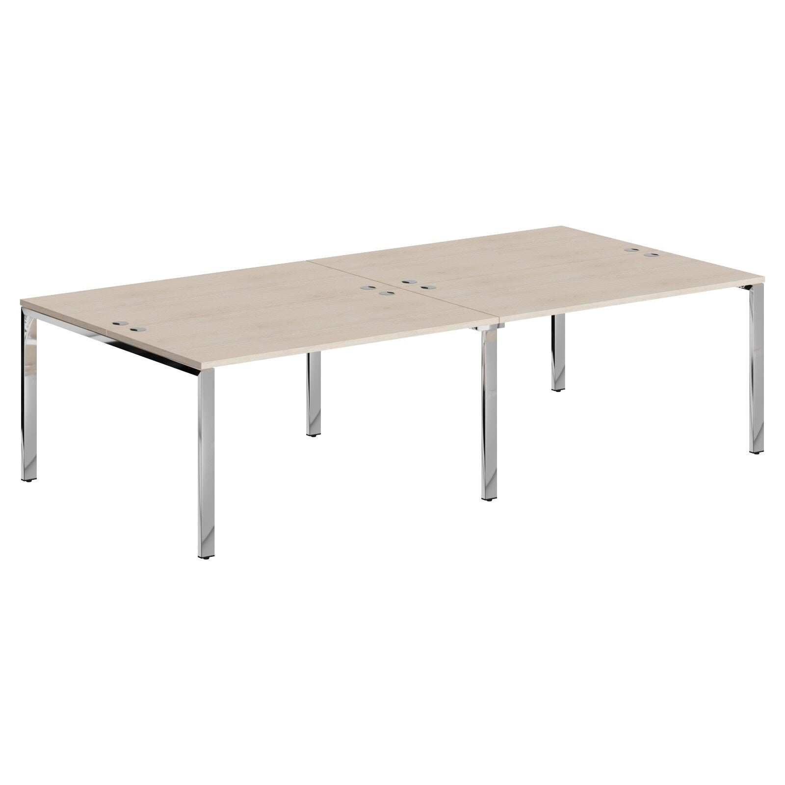 RECTANGULAR SHAPE CLUSTER OF 04 WORKSTATION, MADE IN E1 LAMINATE CHIPBOPARD, WITH WOODEN MODESTY PANEL AND LEGS by Treejar | Souqify