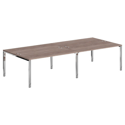 RECTANGULAR SHAPE CLUSTER OF 04 WORKSTATION, MADE IN E1 LAMINATE CHIPBOPARD, WITH WOODEN MODESTY PANEL AND LEGS by Treejar | Souqify