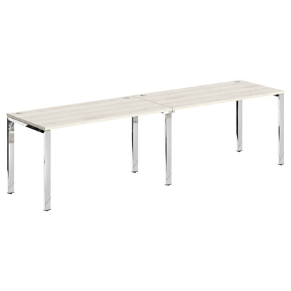 RECTANGULAR SHAPE CLUSTER OF 04 WORKSTATION, MADE IN E1 LAMINATE CHIPBOPARD, WITH WOODEN MODESTY PANEL AND LEGS by Treejar | Souqify