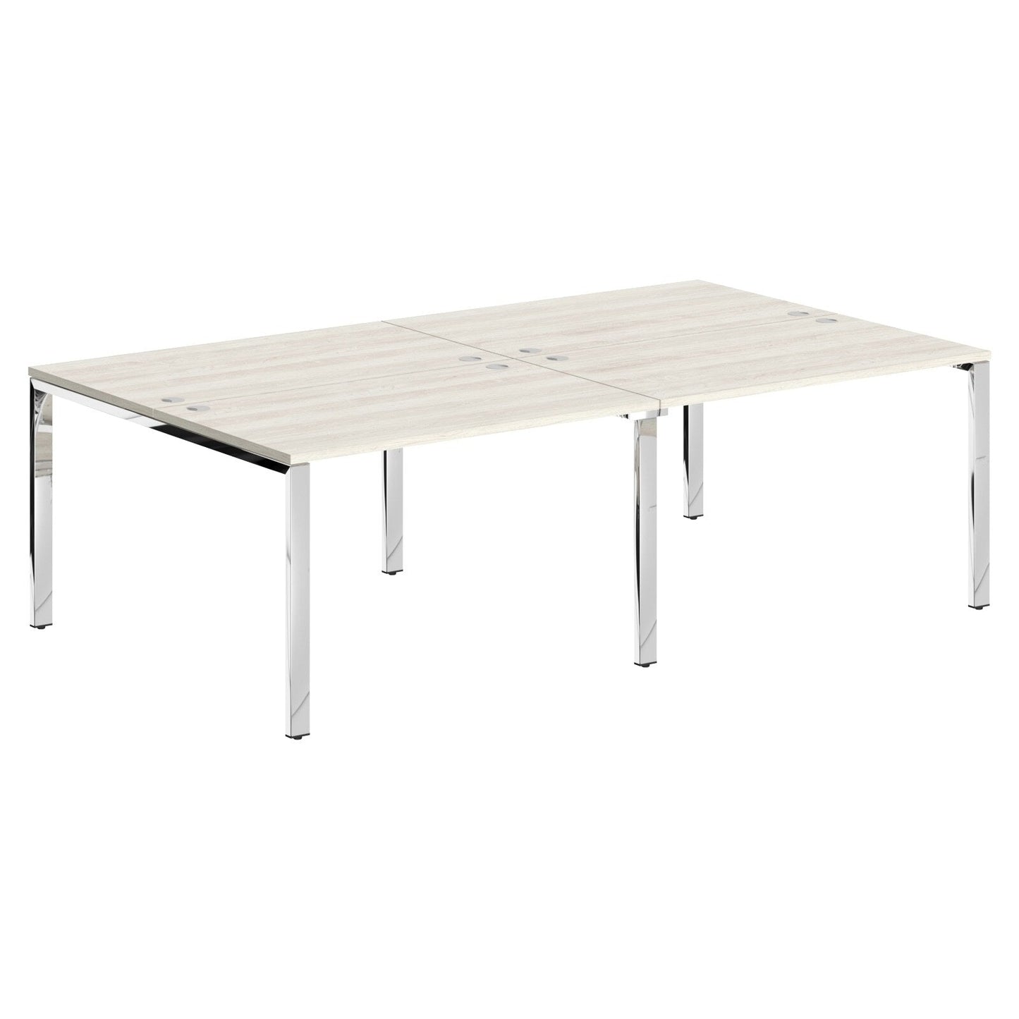 RECTANGULAR SHAPE CLUSTER OF 04 WORKSTATION, MADE IN E1 LAMINATE CHIPBOPARD, WITH WOODEN MODESTY PANEL AND LEGS by Treejar | Souqify