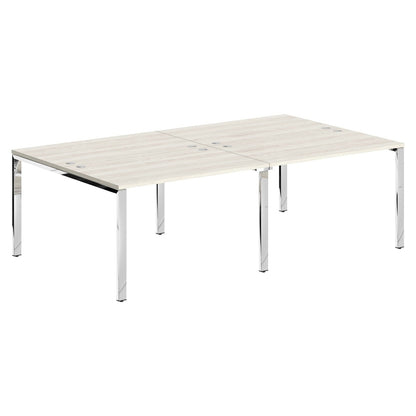 RECTANGULAR SHAPE CLUSTER OF 04 WORKSTATION, MADE IN E1 LAMINATE CHIPBOPARD, WITH WOODEN MODESTY PANEL AND LEGS by Treejar | Souqify