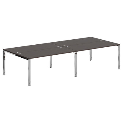 RECTANGULAR SHAPE CLUSTER OF 04 WORKSTATION, MADE IN E1 LAMINATE CHIPBOPARD, WITH WOODEN MODESTY PANEL AND LEGS by Treejar | Souqify