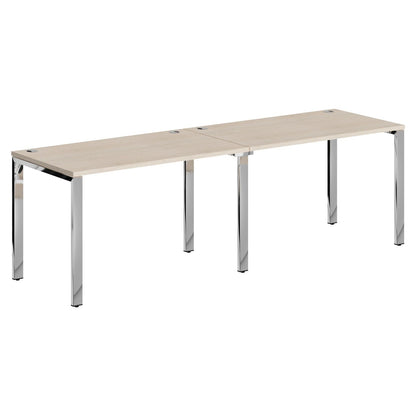 RECTANGULAR SHAPE CLUSTER OF 04 WORKSTATION, MADE IN E1 LAMINATE CHIPBOPARD, WITH WOODEN MODESTY PANEL AND LEGS by Treejar | Souqify