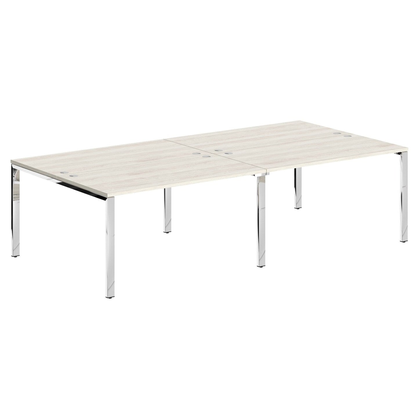 RECTANGULAR SHAPE CLUSTER OF 04 WORKSTATION, MADE IN E1 LAMINATE CHIPBOPARD, WITH WOODEN MODESTY PANEL AND LEGS by Treejar | Souqify