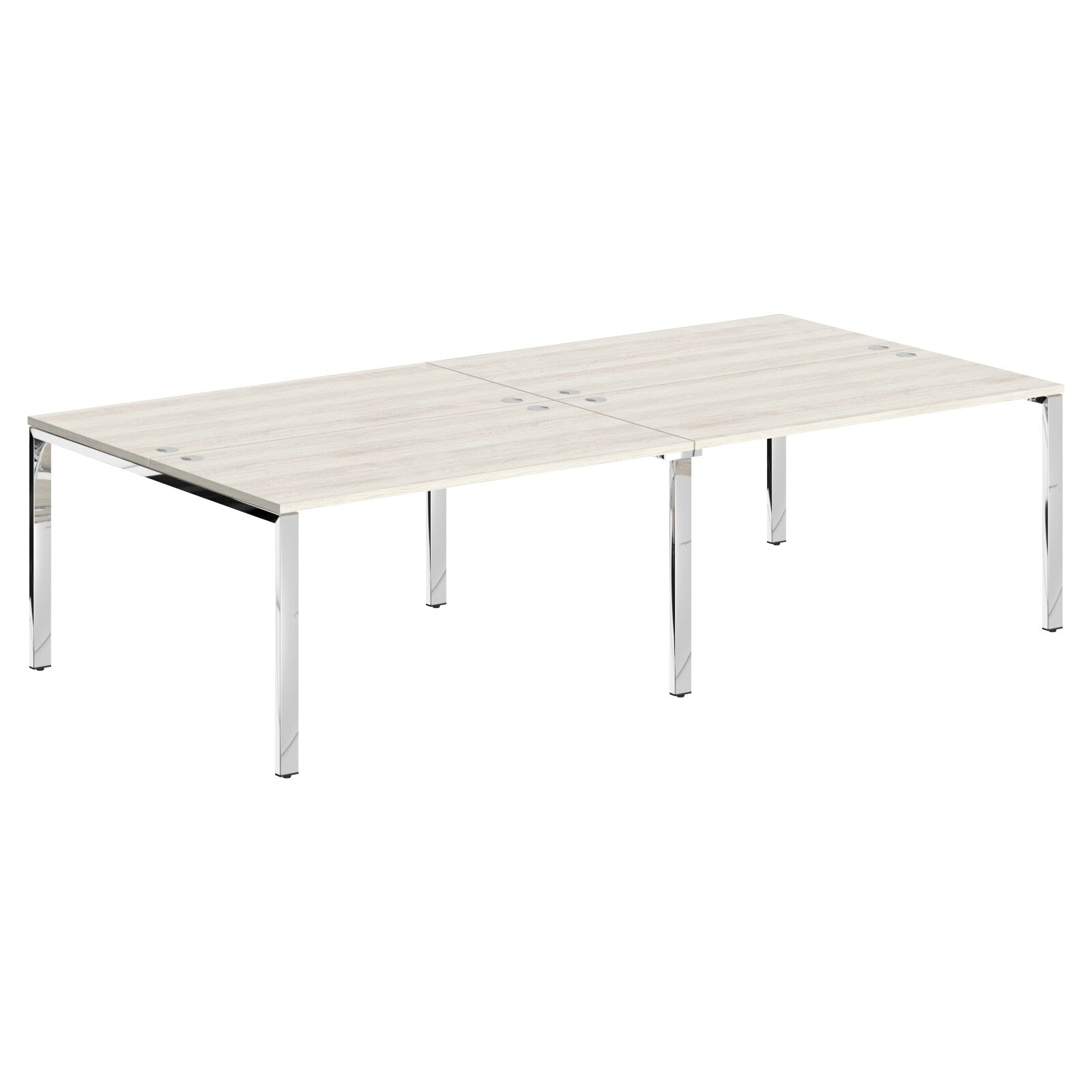 RECTANGULAR SHAPE CLUSTER OF 04 WORKSTATION, MADE IN E1 LAMINATE CHIPBOPARD, WITH WOODEN MODESTY PANEL AND LEGS by Treejar | Souqify
