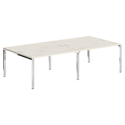 RECTANGULAR SHAPE CLUSTER OF 04 WORKSTATION, MADE IN E1 LAMINATE CHIPBOPARD, WITH WOODEN MODESTY PANEL AND LEGS by Treejar | Souqify
