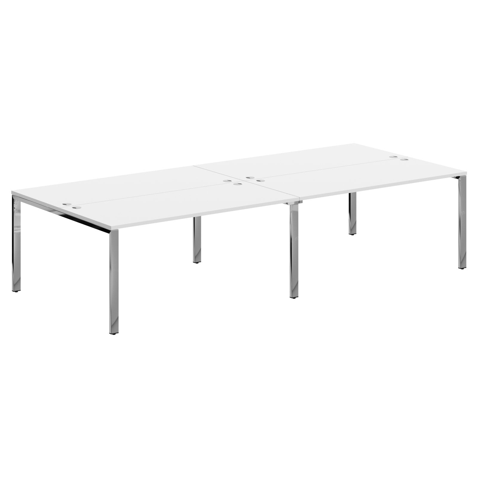 RECTANGULAR SHAPE CLUSTER OF 04 WORKSTATION, MADE IN E1 LAMINATE CHIPBOPARD, WITH WOODEN MODESTY PANEL AND LEGS by Treejar | Souqify