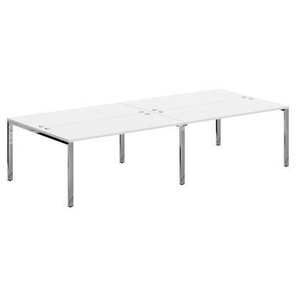 RECTANGULAR SHAPE CLUSTER OF 04 WORKSTATION, MADE IN E1 LAMINATE CHIPBOPARD, WITH WOODEN MODESTY PANEL AND LEGS by Treejar | Souqify