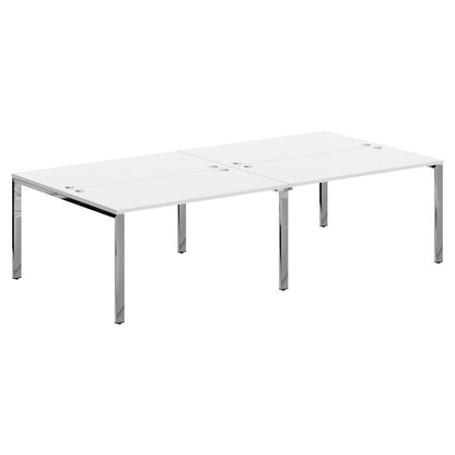 RECTANGULAR SHAPE CLUSTER OF 04 WORKSTATION, MADE IN E1 LAMINATE CHIPBOPARD, WITH WOODEN MODESTY PANEL AND LEGS by Treejar | Souqify