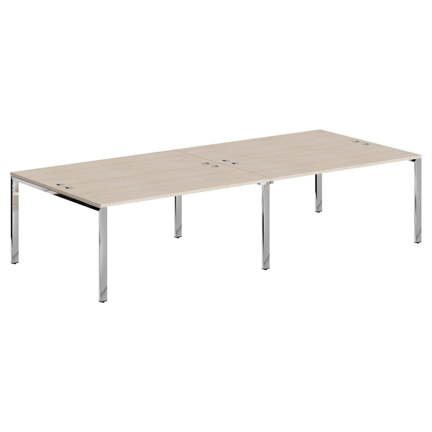 RECTANGULAR SHAPE CLUSTER OF 04 WORKSTATION, MADE IN E1 LAMINATE CHIPBOPARD, WITH WOODEN MODESTY PANEL AND LEGS by Treejar | Souqify