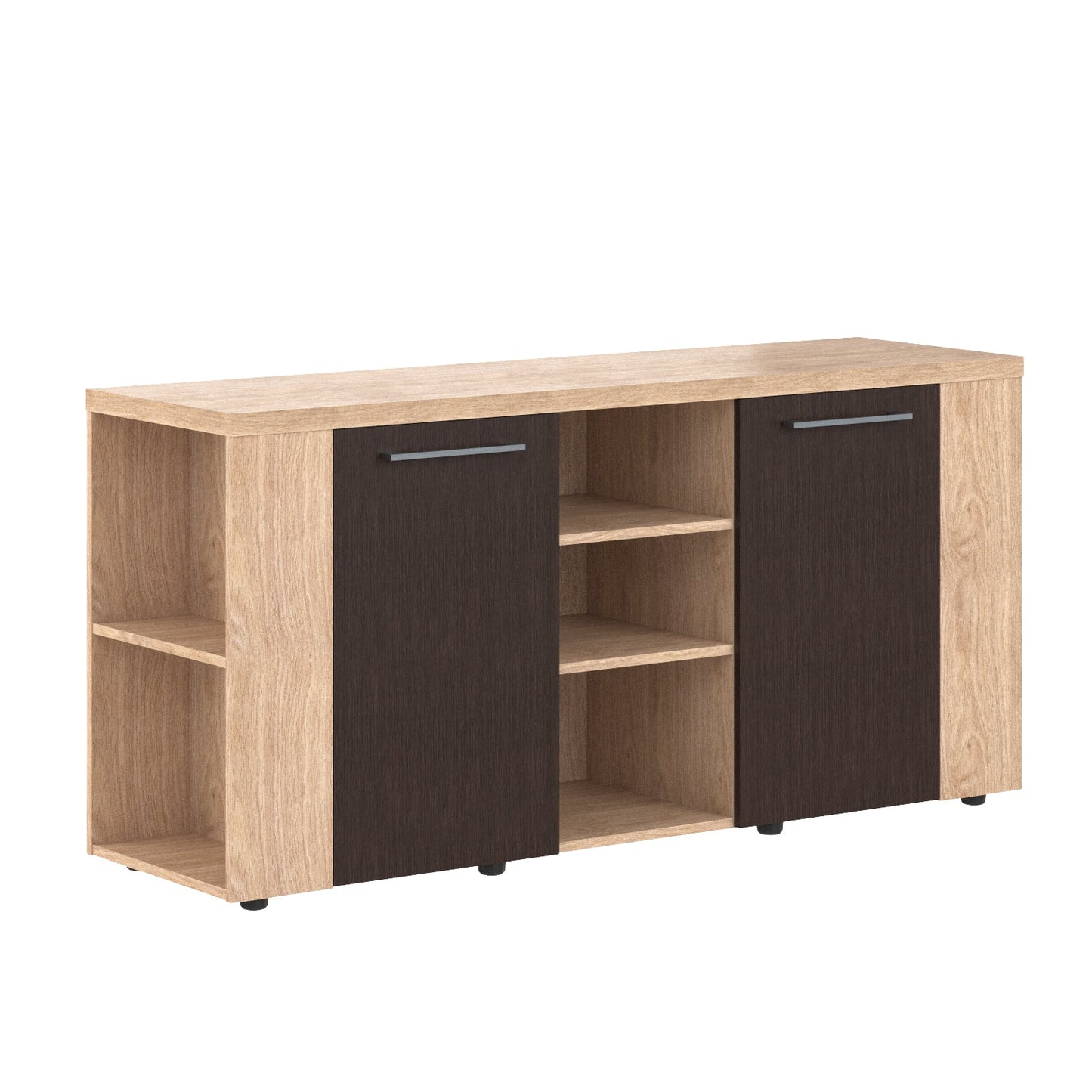 RECTANGULAR SHAPE HIGH EXECUTIVE CREDENZA, MADE IN E1 LAMINATE CHIPBOARD WITH 38MM TOP, WITH DOORS AND OPEN SHELVES by Treejar | Souqify